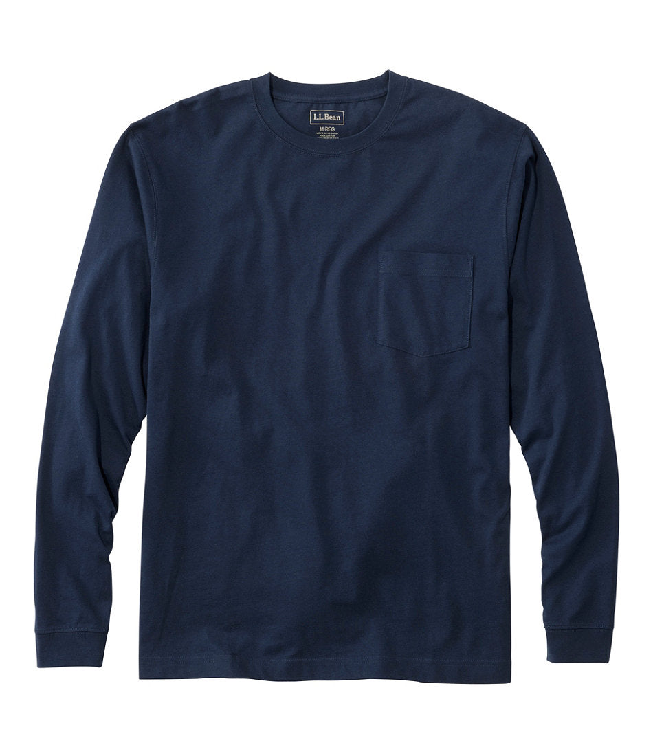 Men's Carefree Unshrinkable Tee with Pocket, Traditional Fit, Long-Sleeve | L.L.Bean discount