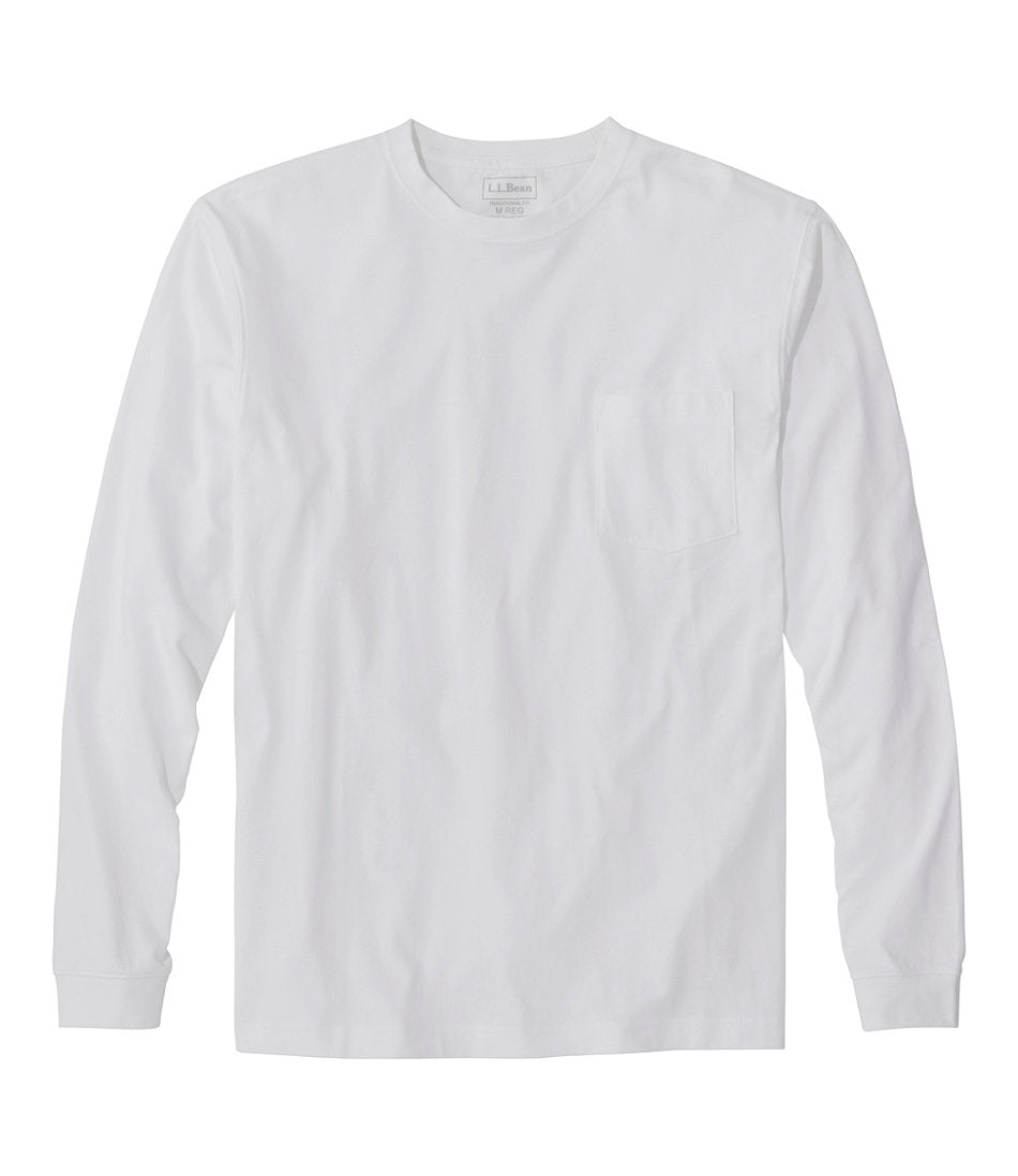 Men's Carefree Unshrinkable Tee with Pocket, Traditional Fit, Long-Sleeve | L.L.Bean discount
