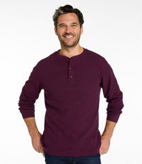 Men's Unshrinkable Mini-Waffle Henley, Long-Sleeve Traditional Fit | L.L.Bean for sale