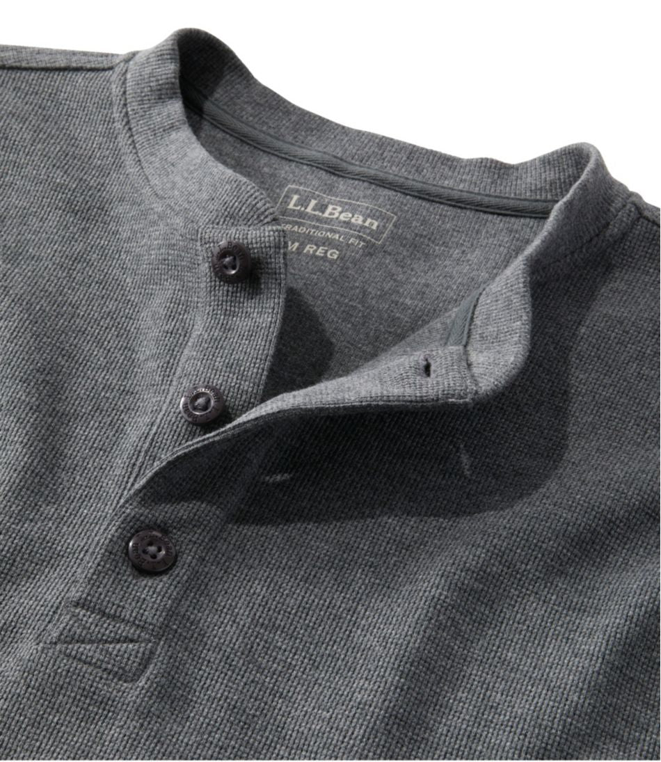 Men's Unshrinkable Mini-Waffle Henley, Long-Sleeve Traditional Fit | L.L.Bean for sale