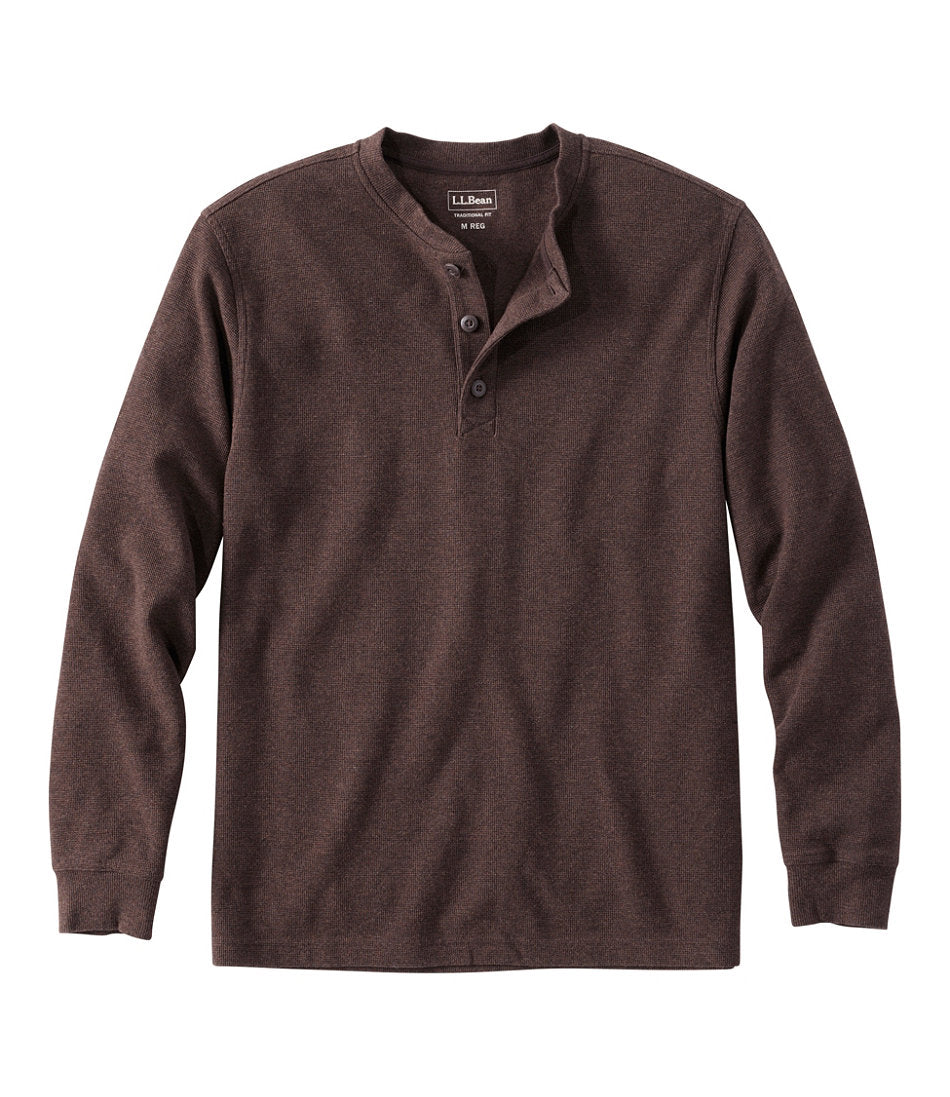 Men's Unshrinkable Mini-Waffle Henley, Long-Sleeve Traditional Fit | L.L.Bean for sale