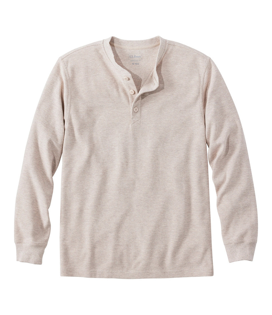 Men's Unshrinkable Mini-Waffle Henley, Long-Sleeve Traditional Fit | L.L.Bean for sale