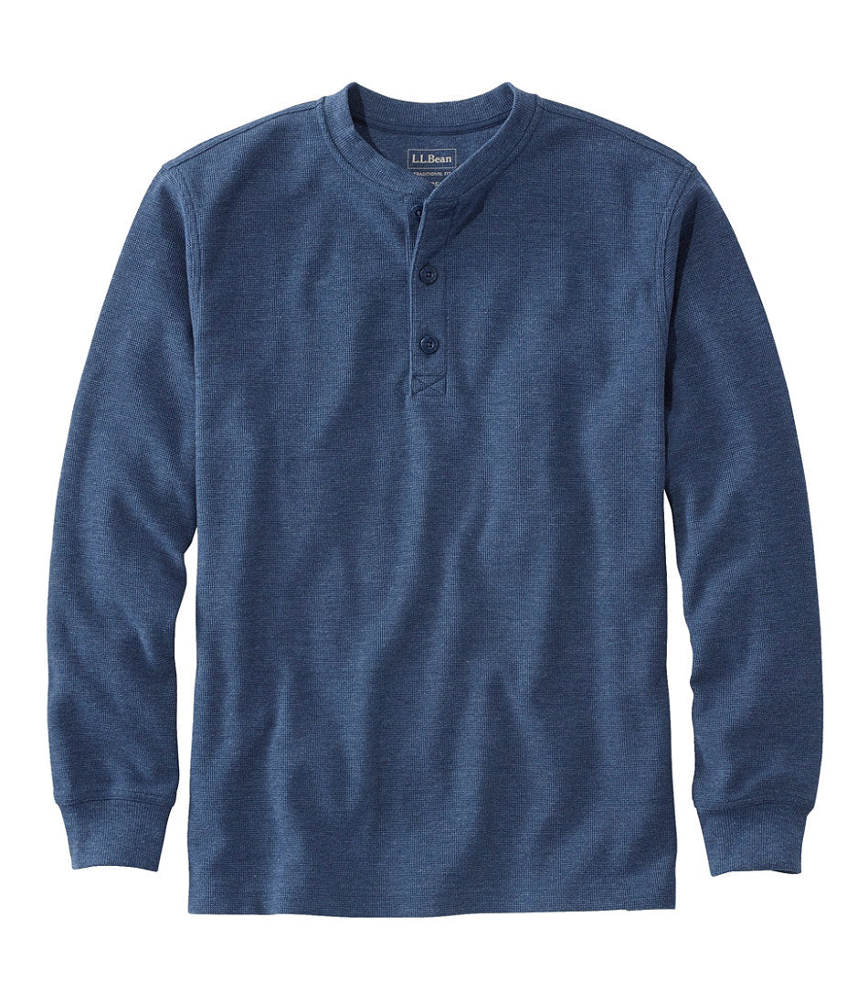 Men's Unshrinkable Mini-Waffle Henley, Long-Sleeve Traditional Fit | L.L.Bean for sale
