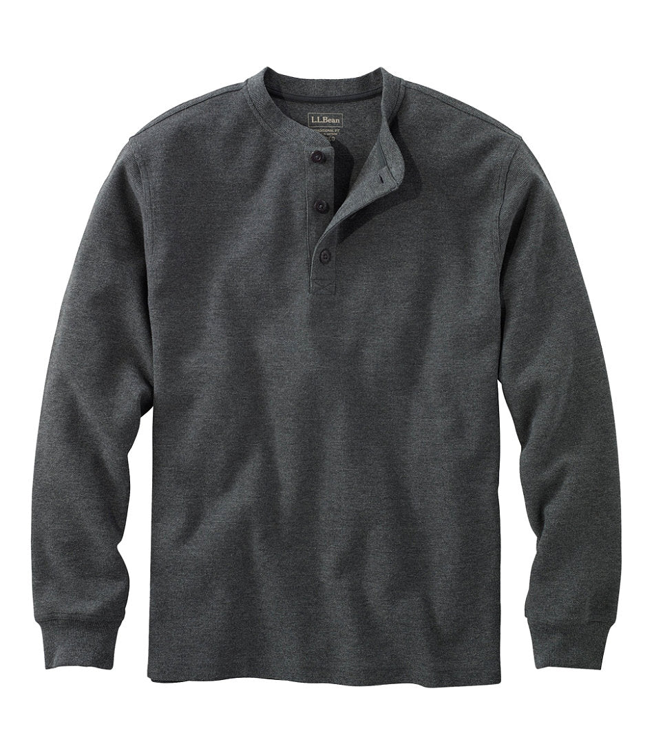 Men's Unshrinkable Mini-Waffle Henley, Long-Sleeve Traditional Fit | L.L.Bean for sale