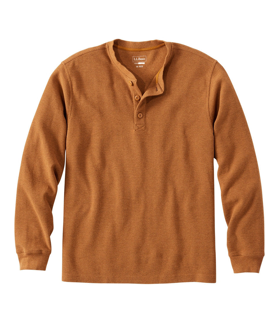 Men's Unshrinkable Mini-Waffle Henley, Long-Sleeve Traditional Fit | L.L.Bean for sale