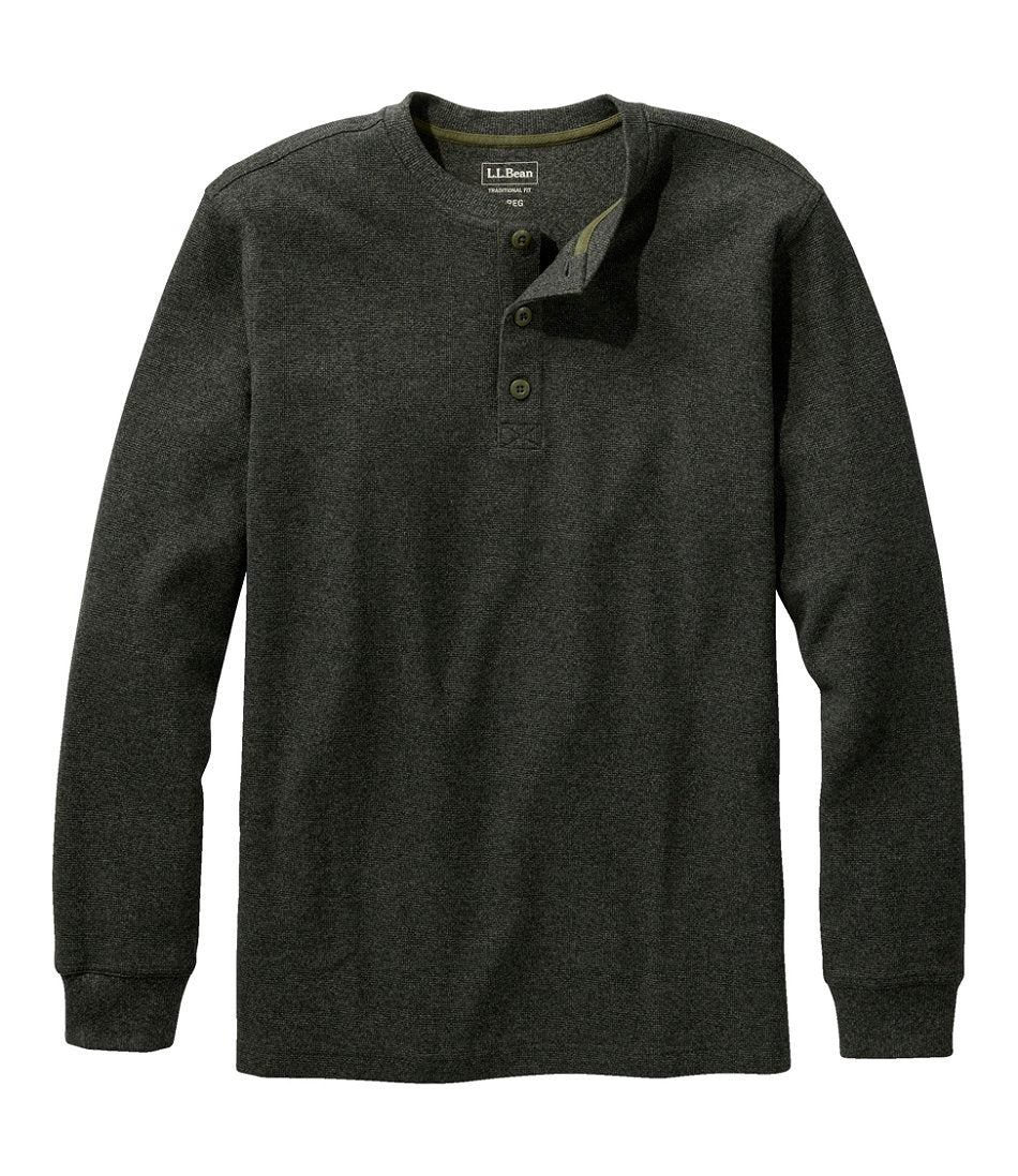 Men's Unshrinkable Mini-Waffle Henley, Long-Sleeve Traditional Fit | L.L.Bean for sale
