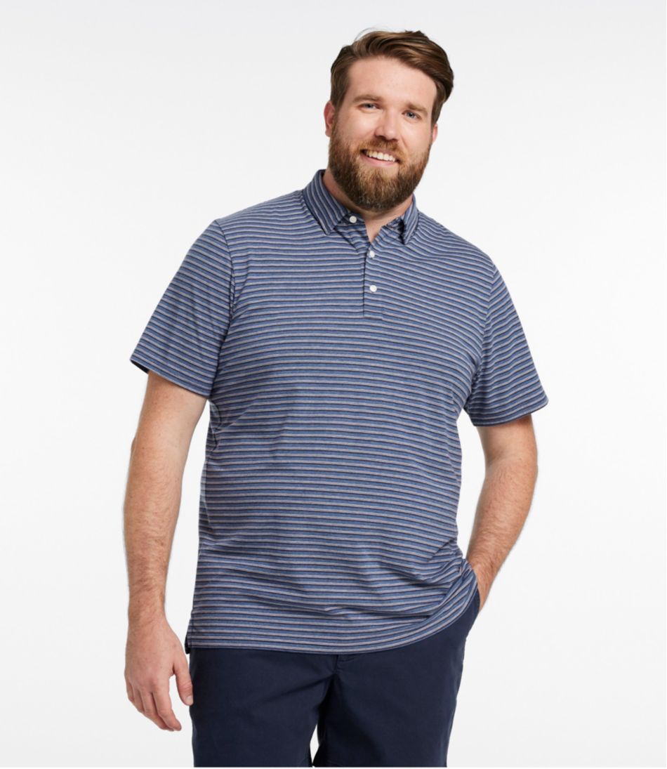 Men's Comfort Stretch Performance® Pima Polo, Short-Sleeve, Stripe | L.L.Bean online