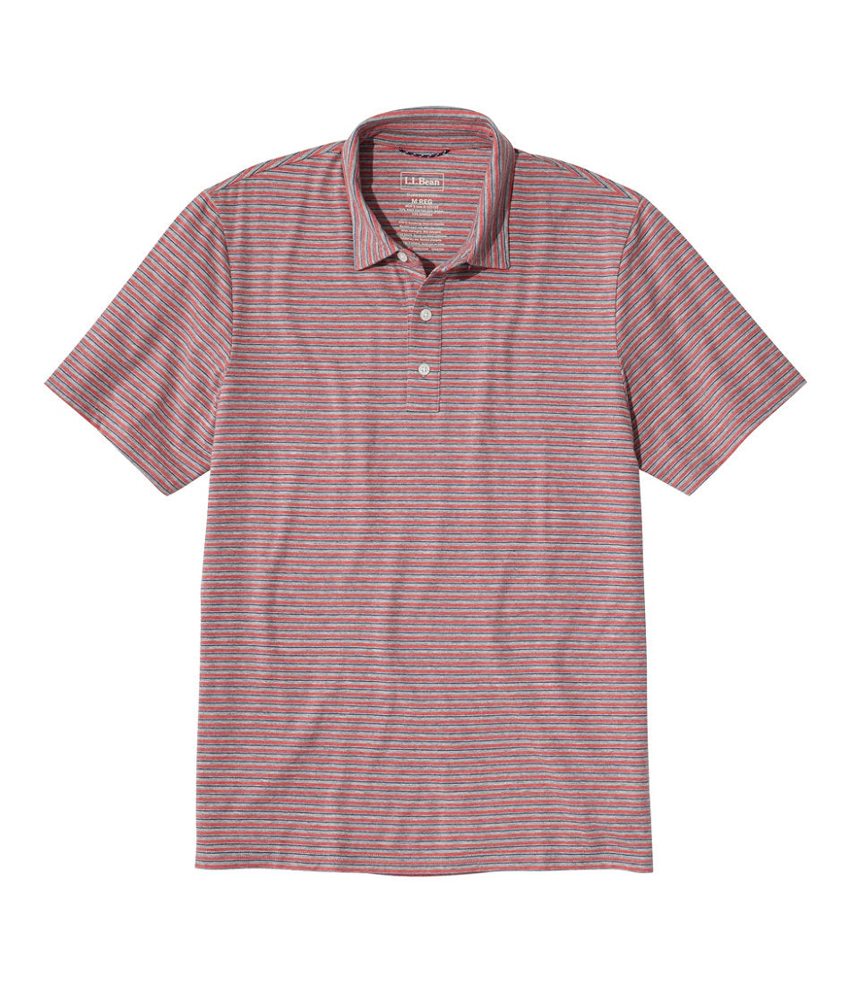 Men's Comfort Stretch Performance® Pima Polo, Short-Sleeve, Stripe | L.L.Bean online