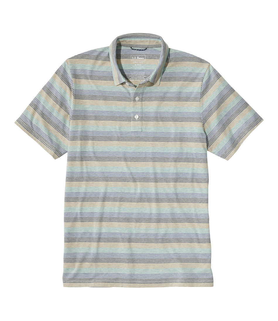 Men's Comfort Stretch Performance® Pima Polo, Short-Sleeve, Stripe | L.L.Bean online