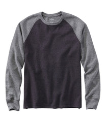 Men's Washed Cotton Double-Knit Crewneck, Slightly Fitted Long-Sleeve Colorblock | L.L.Bean online