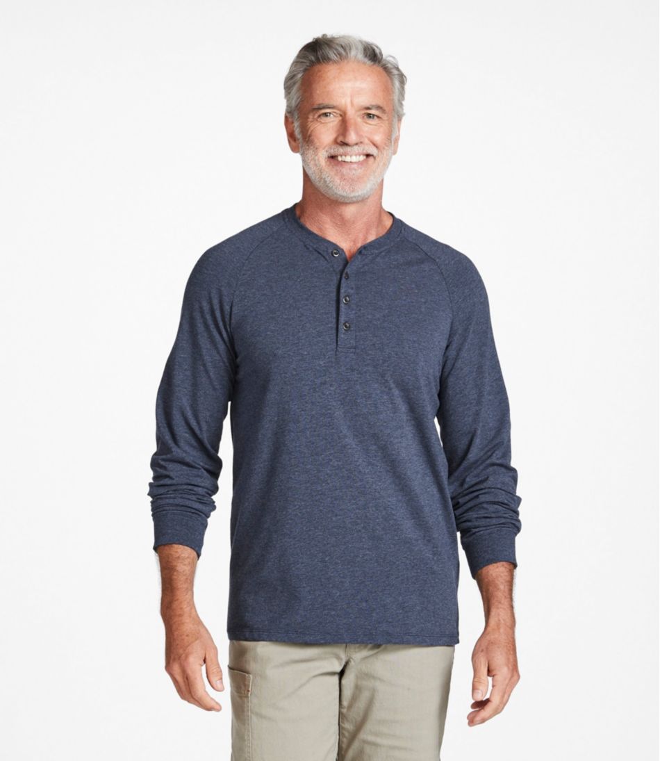 Men's Comfort Stretch Pima Tee Shirt, Long-Sleeve Henley | L.L.Bean online