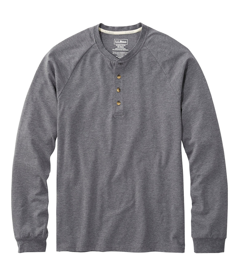 Men's Comfort Stretch Pima Tee Shirt, Long-Sleeve Henley | L.L.Bean online