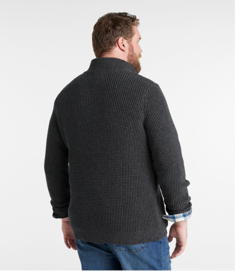 Men's Organic Cotton Waffle Sweater, Quarter Zip | L.L.Bean sale