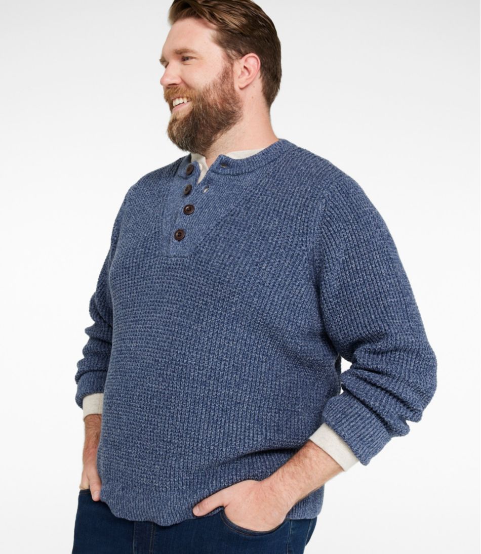 Men's L.L.Bean Organic Cotton Waffle Sweater, Henley | L.L.Bean for sale