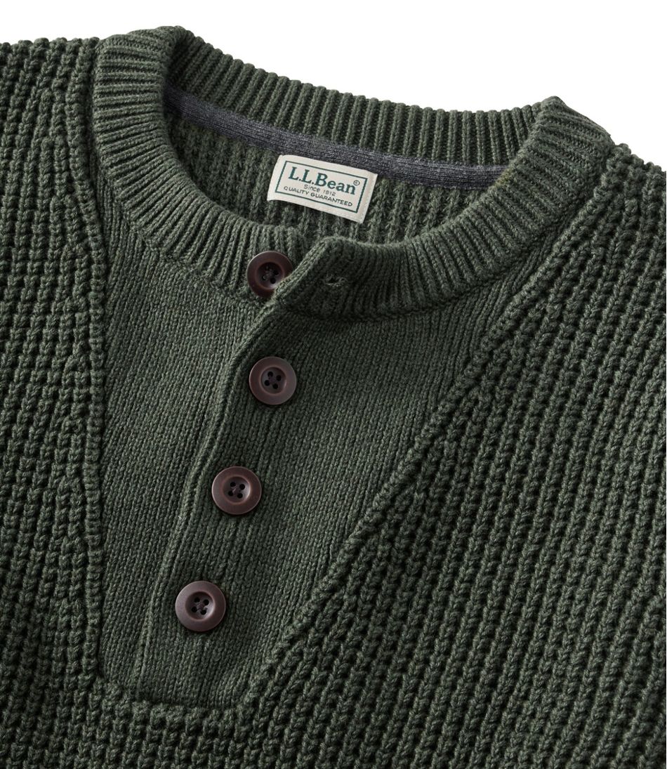 Men's L.L.Bean Organic Cotton Waffle Sweater, Henley | L.L.Bean for sale
