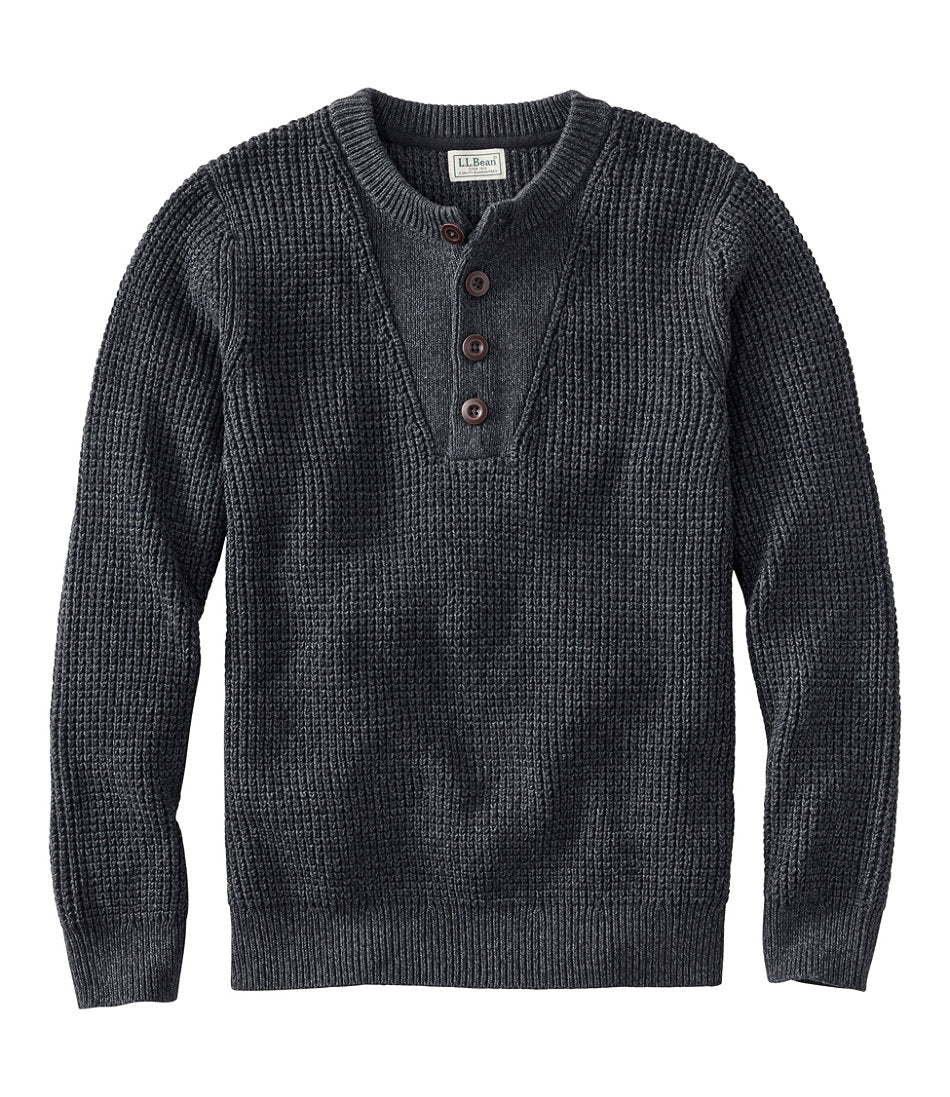 Men's L.L.Bean Organic Cotton Waffle Sweater, Henley | L.L.Bean for sale