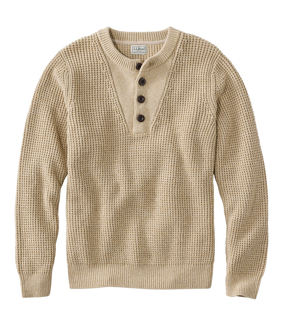 Men's L.L.Bean Organic Cotton Waffle Sweater, Henley | L.L.Bean for sale