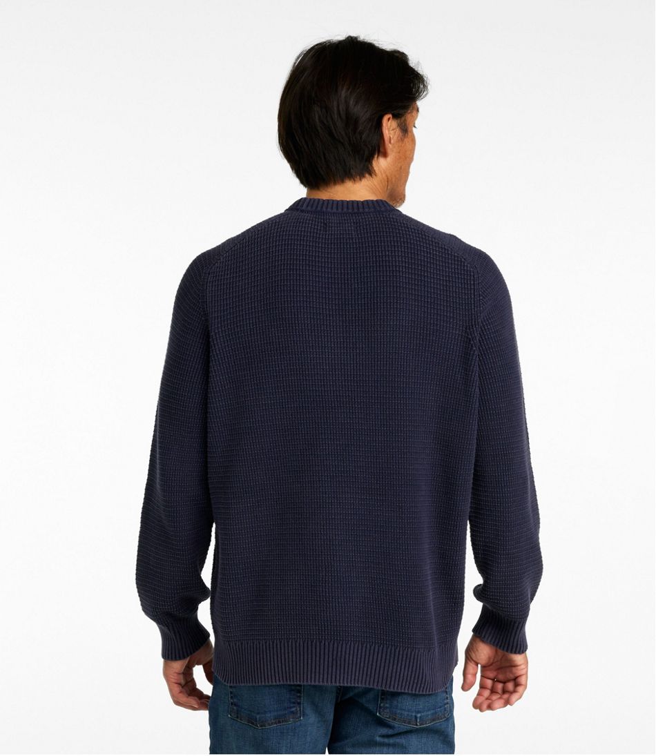 Men's Sunwashed Textured Cotton Sweater, Crewneck | L.L.Bean discount