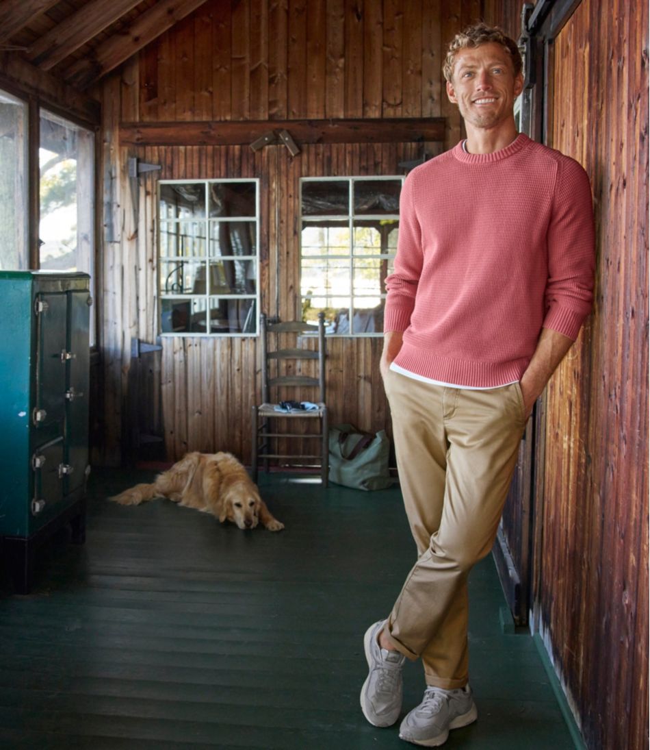 Men's Sunwashed Textured Cotton Sweater, Crewneck | L.L.Bean discount