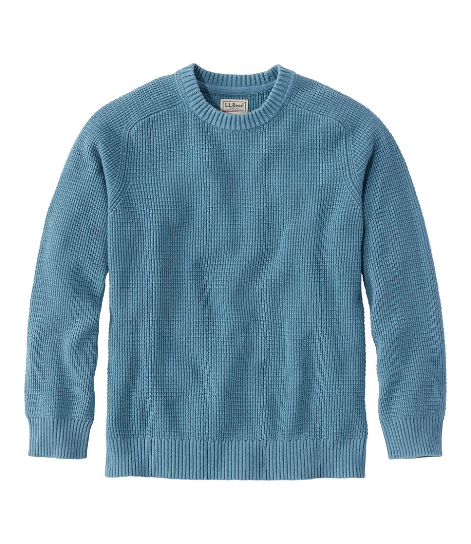 Men's Sunwashed Textured Cotton Sweater, Crewneck | L.L.Bean discount