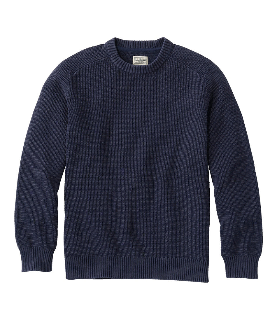 Men's Sunwashed Textured Cotton Sweater, Crewneck | L.L.Bean discount