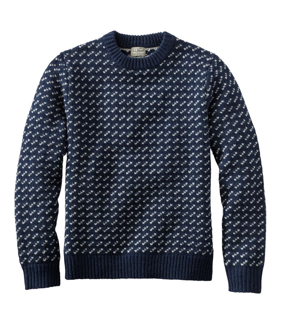 Men's Bean's Classic Ragg Wool Sweater, Crewneck, Bird's-Eye | L.L.Bean online