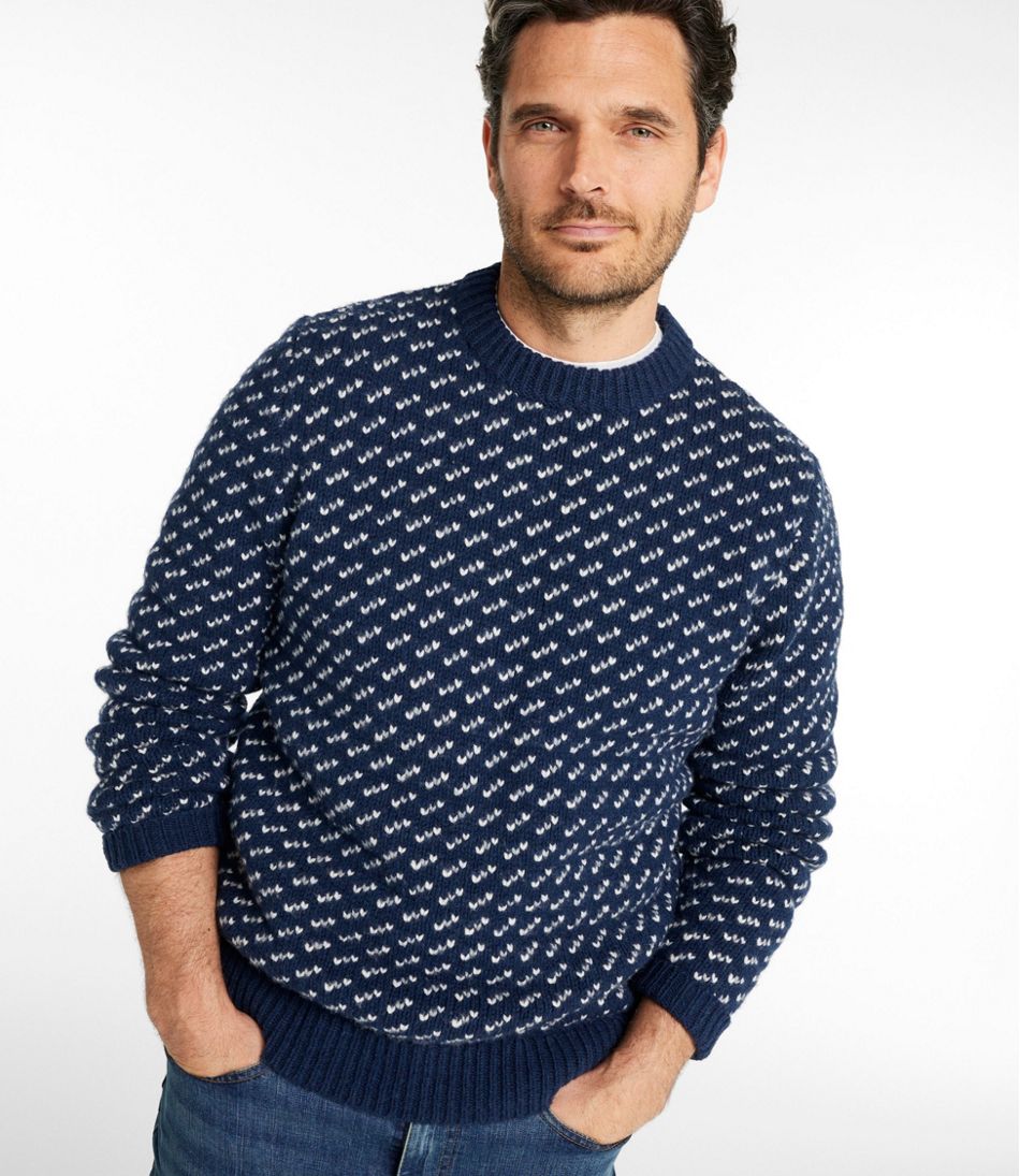 Men's Bean's Classic Ragg Wool Sweater, Crewneck, Bird's-Eye | L.L.Bean online