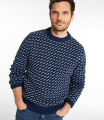 Men's Bean's Classic Ragg Wool Sweater, Crewneck, Bird's-Eye | L.L.Bean online