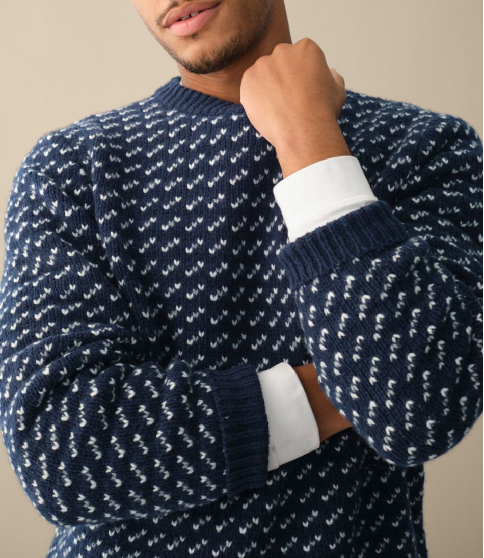 Men's Bean's Classic Ragg Wool Sweater, Crewneck, Bird's-Eye | L.L.Bean online