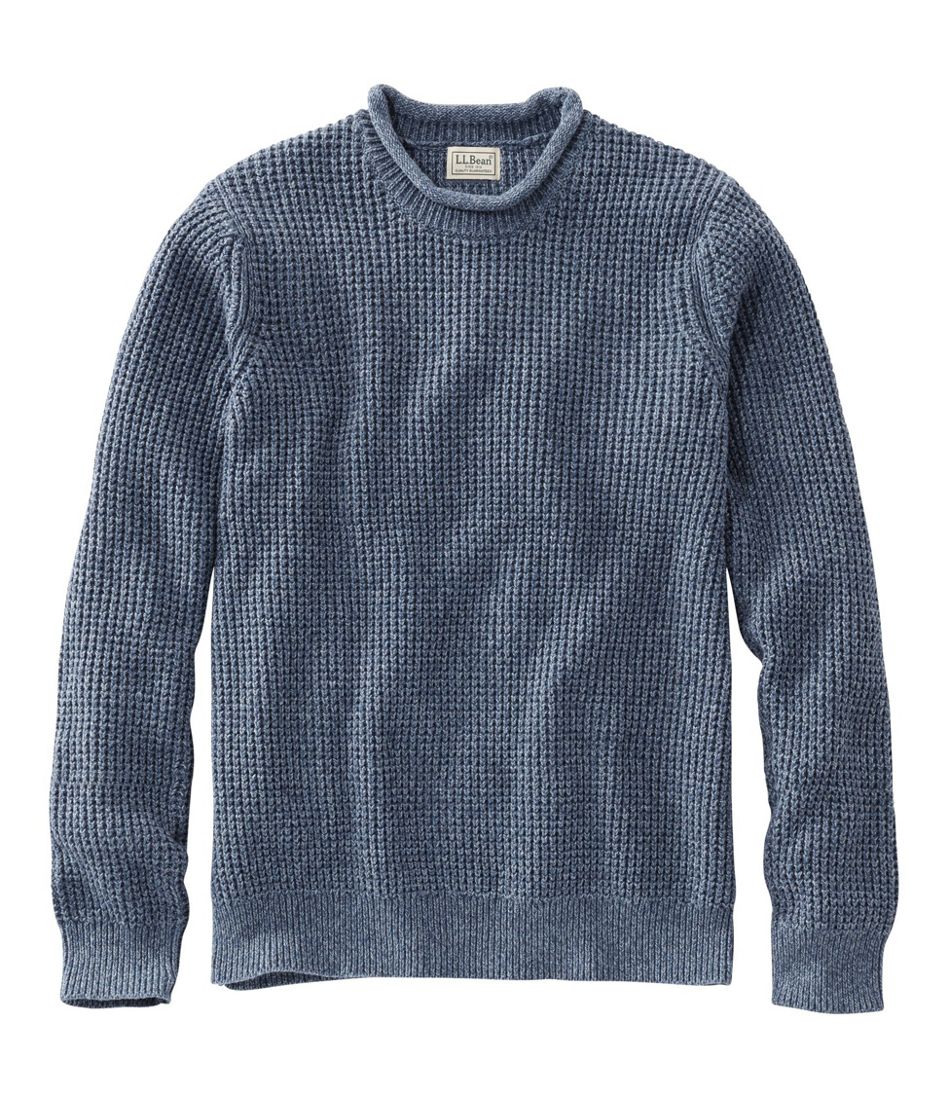 Men's L.L.Bean Organic Cotton Waffle Sweater, Rollneck Crew | L.L.Bean sale