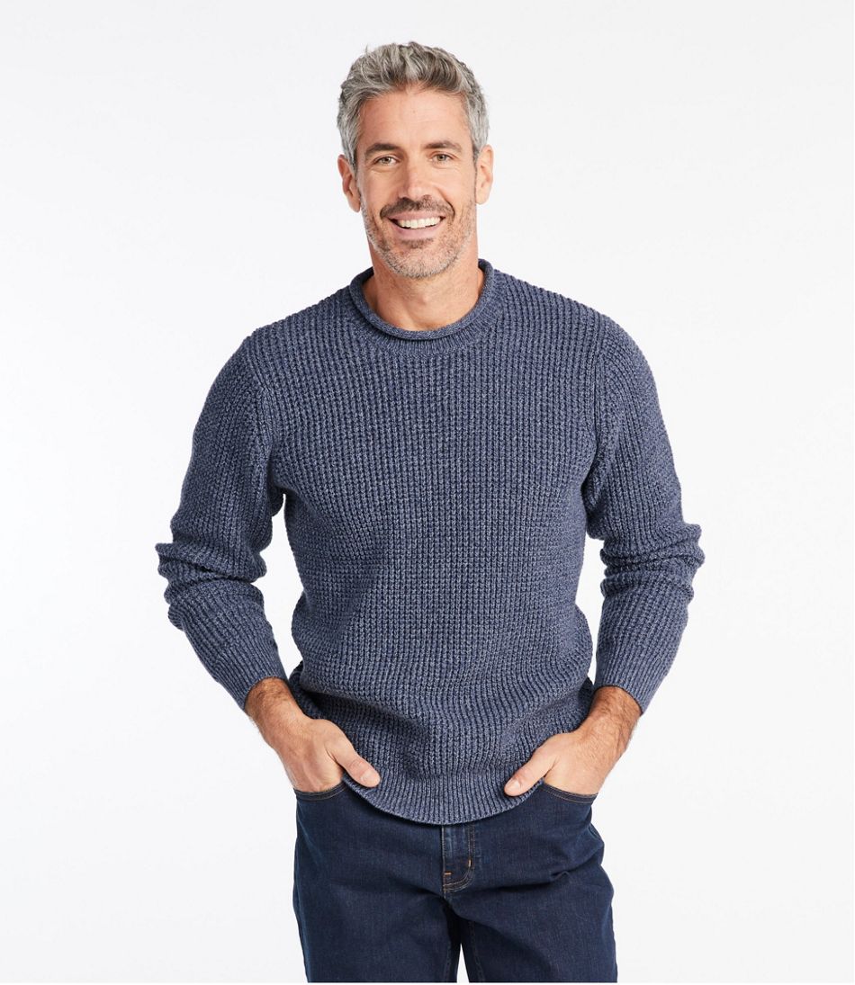 Men's L.L.Bean Organic Cotton Waffle Sweater, Rollneck Crew | L.L.Bean sale
