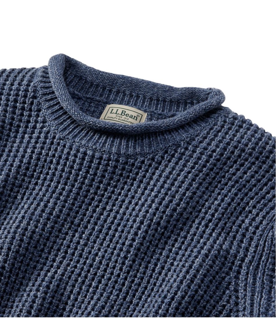 Men's L.L.Bean Organic Cotton Waffle Sweater, Rollneck Crew | L.L.Bean sale