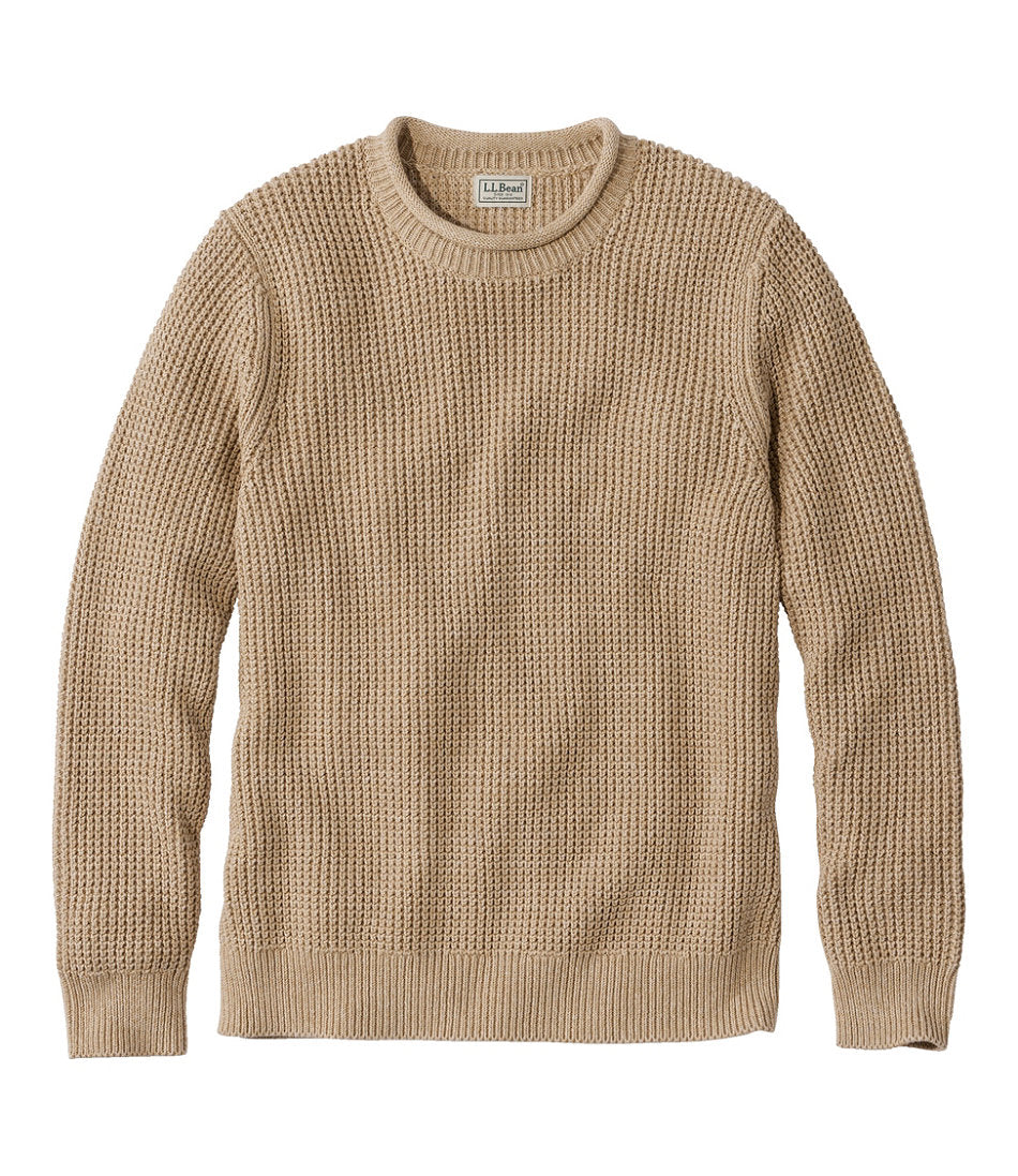 Men's L.L.Bean Organic Cotton Waffle Sweater, Rollneck Crew | L.L.Bean sale