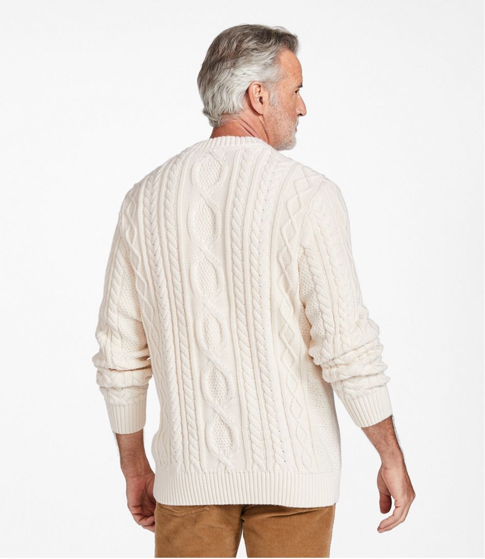 Men's Bean's Heritage Soft Cotton Fisherman Sweater, Crewneck | L.L.Bean on sale