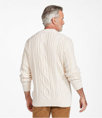 Men's Bean's Heritage Soft Cotton Fisherman Sweater, Crewneck | L.L.Bean on sale