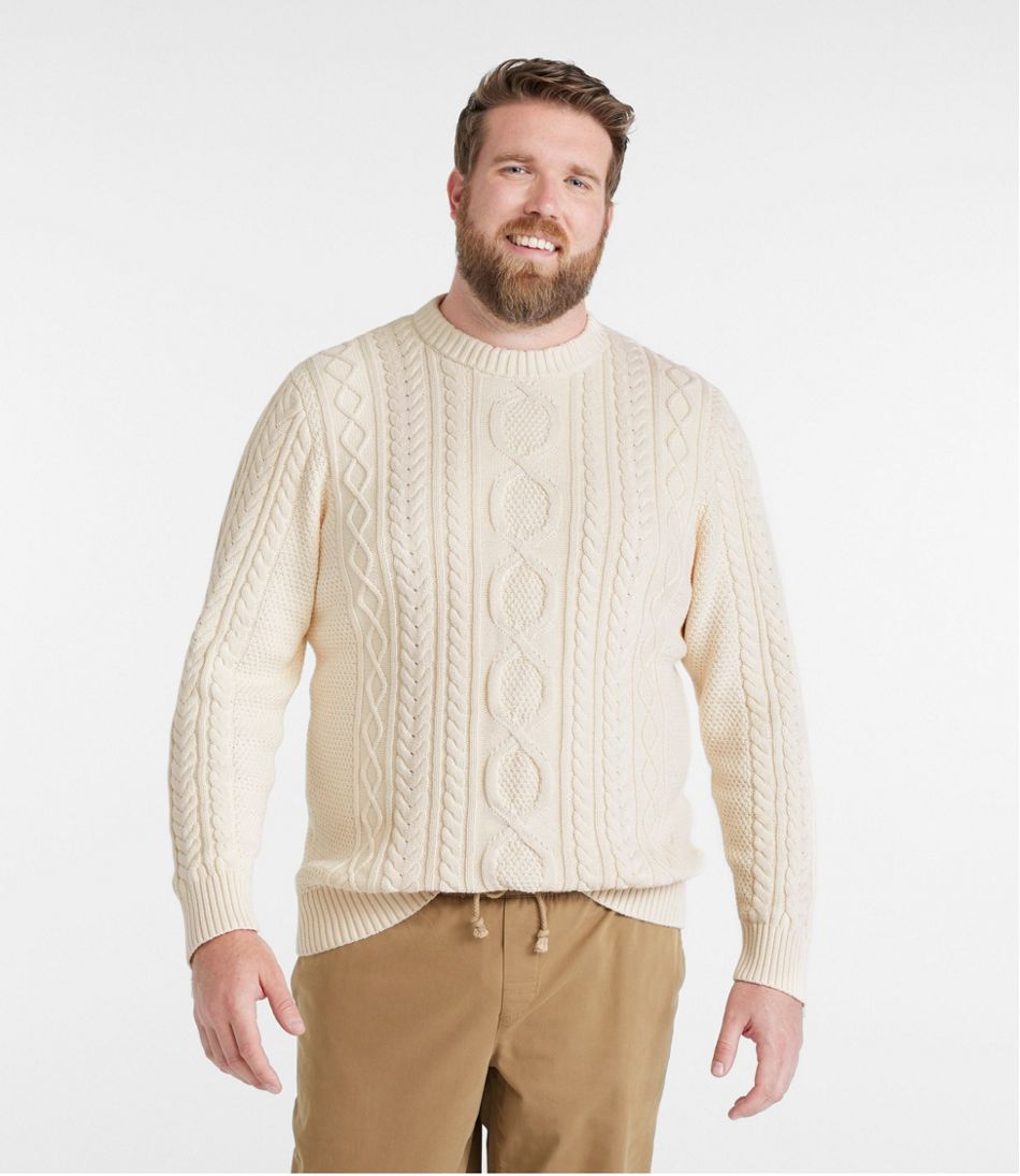 Men's Bean's Heritage Soft Cotton Fisherman Sweater, Crewneck | L.L.Bean on sale