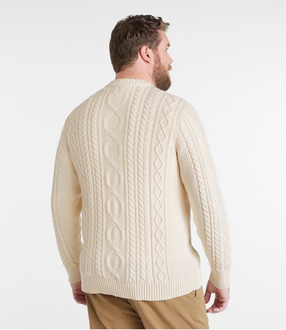 Men's Bean's Heritage Soft Cotton Fisherman Sweater, Crewneck | L.L.Bean on sale