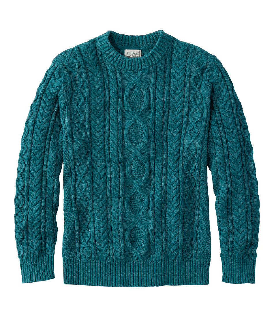 Men's Bean's Heritage Soft Cotton Fisherman Sweater, Crewneck | L.L.Bean on sale