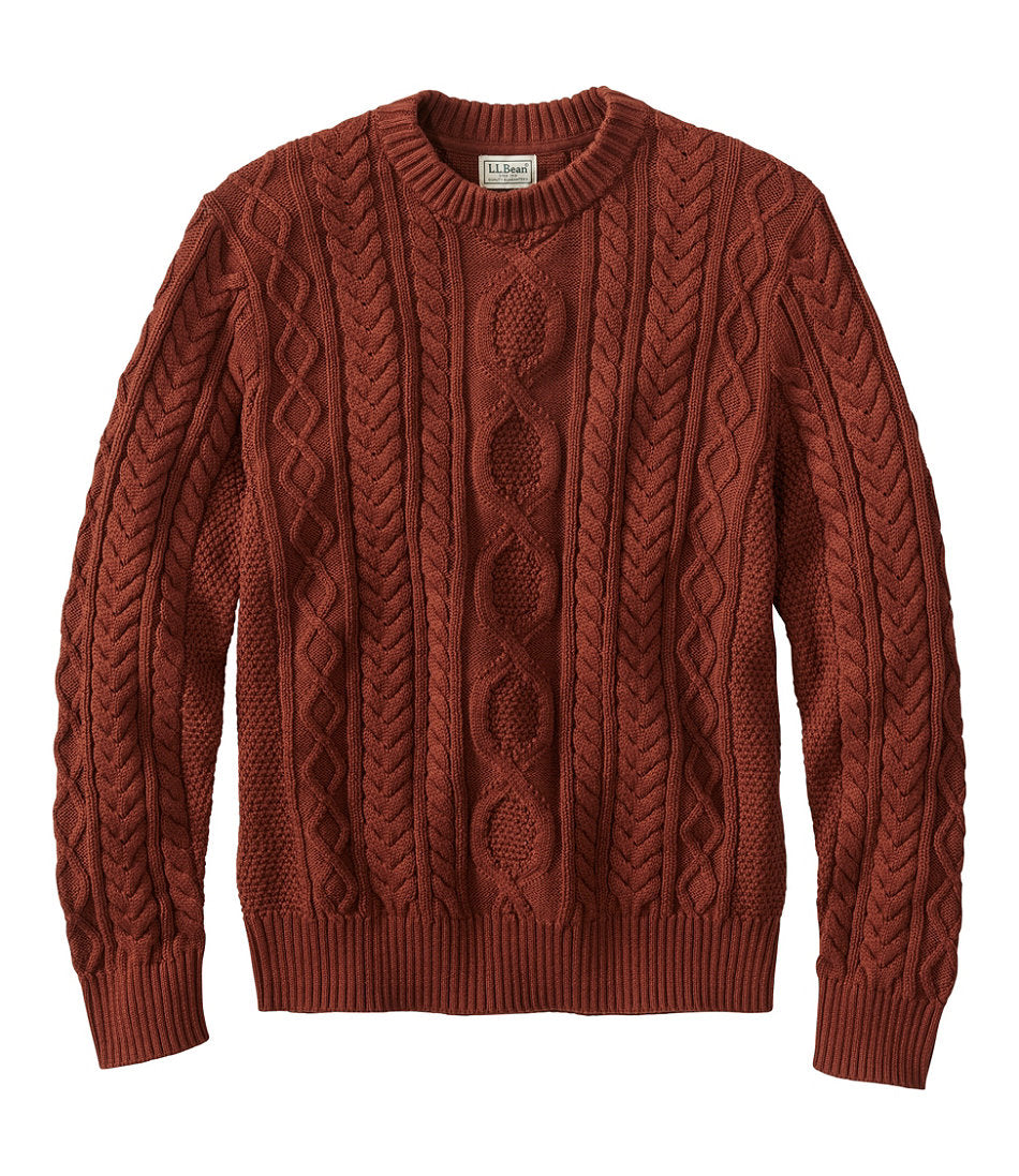 Men's Bean's Heritage Soft Cotton Fisherman Sweater, Crewneck | L.L.Bean on sale