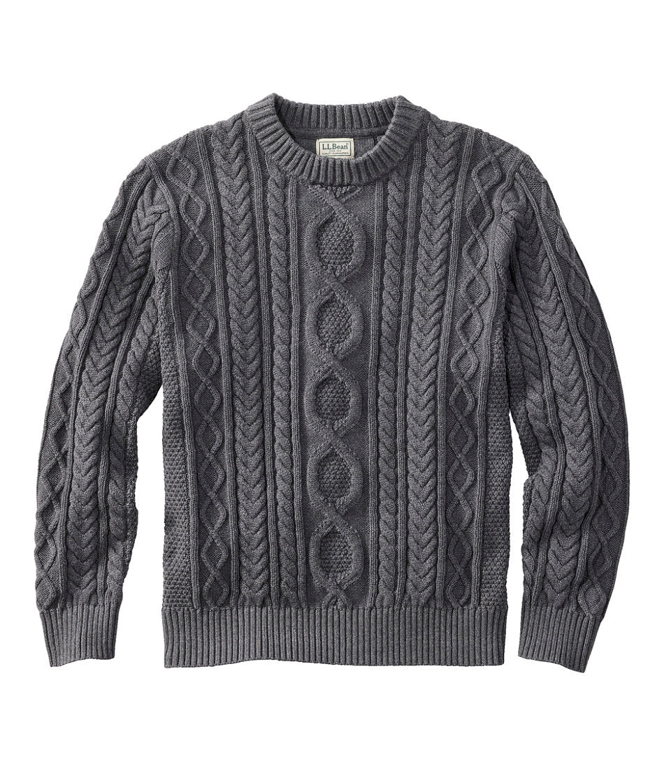 Men's Bean's Heritage Soft Cotton Fisherman Sweater, Crewneck | L.L.Bean on sale