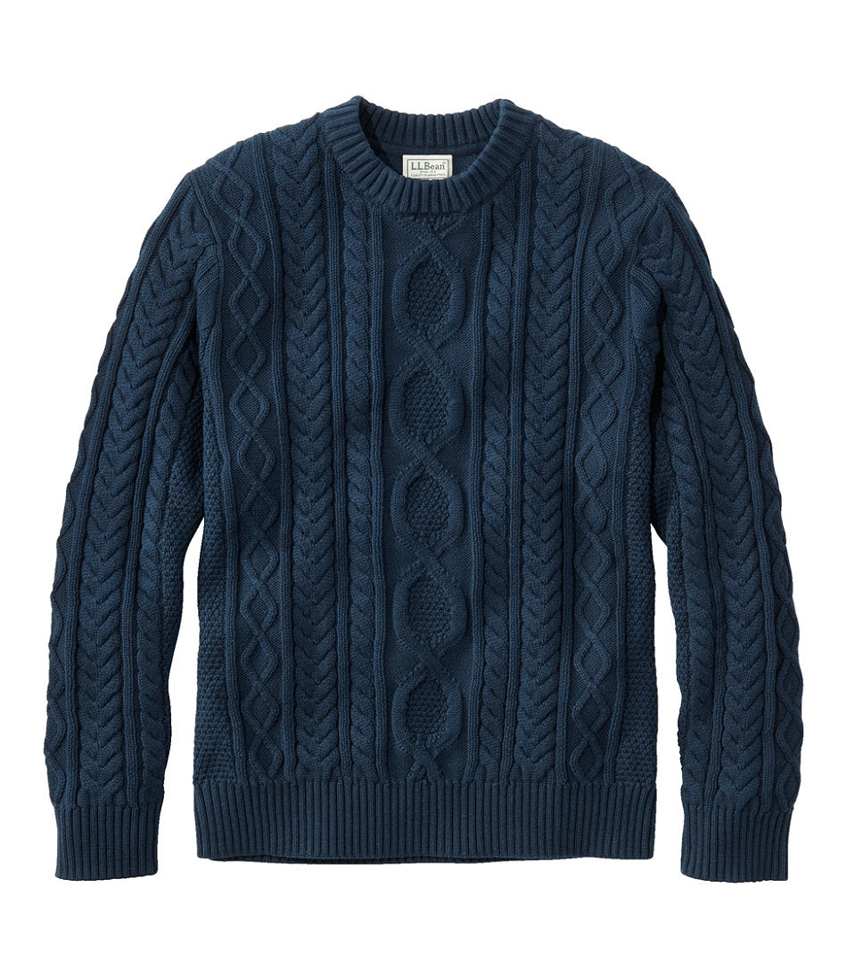 Men's Bean's Heritage Soft Cotton Fisherman Sweater, Crewneck | L.L.Bean on sale