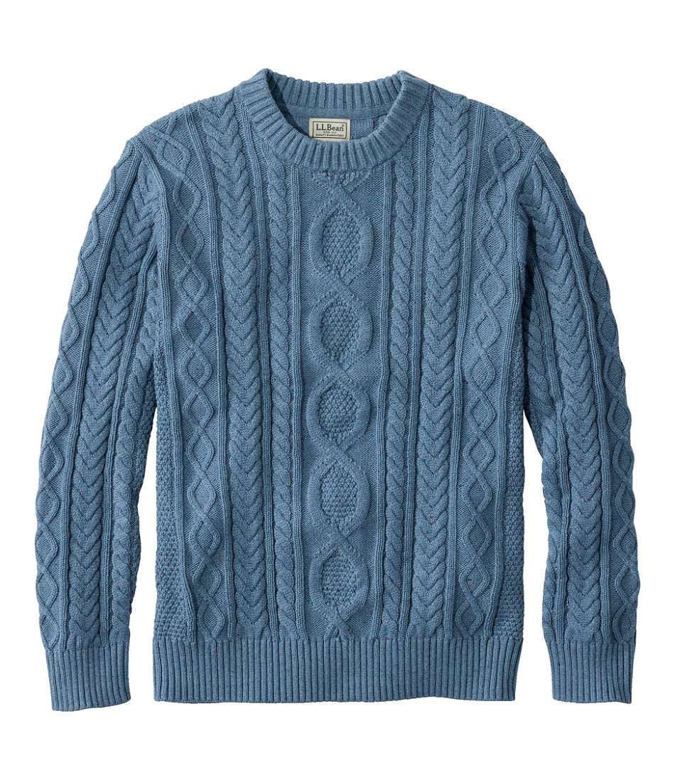 Men's Bean's Heritage Soft Cotton Fisherman Sweater, Crewneck | L.L.Bean on sale