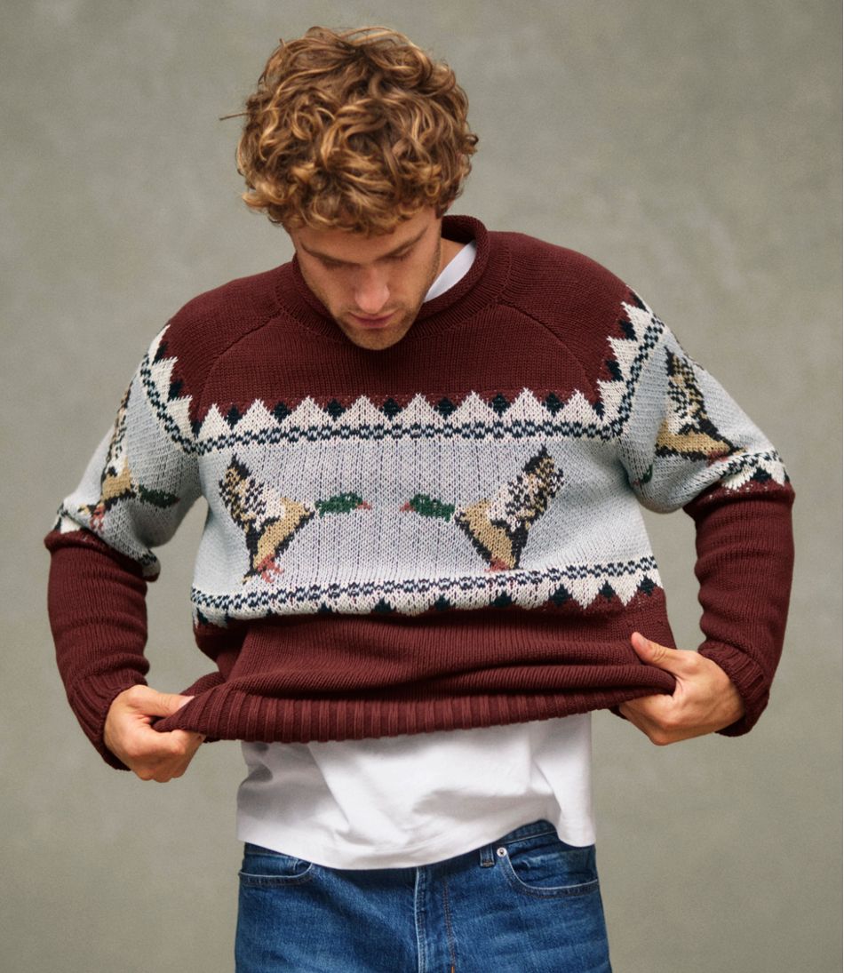 Men's Signature Organic Cotton Rollneck Sweater, Fair Isle | L.L.Bean online