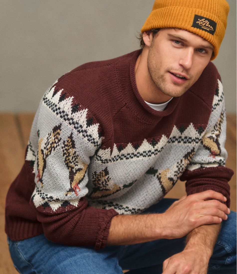 Men's Signature Organic Cotton Rollneck Sweater, Fair Isle | L.L.Bean online