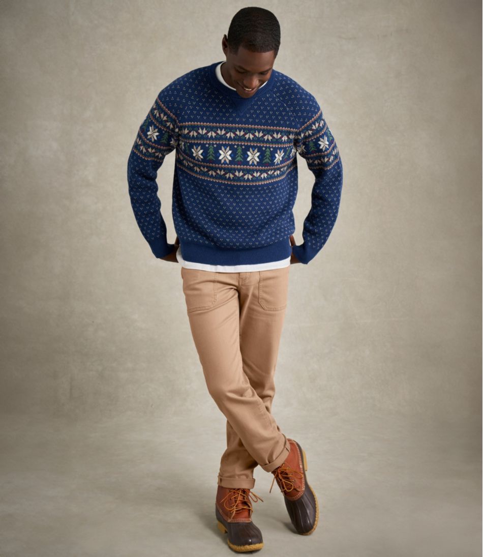Men's Wicked Soft Cotton/Cashmere Sweater, Crewneck, Pattern | L.L.Bean sale