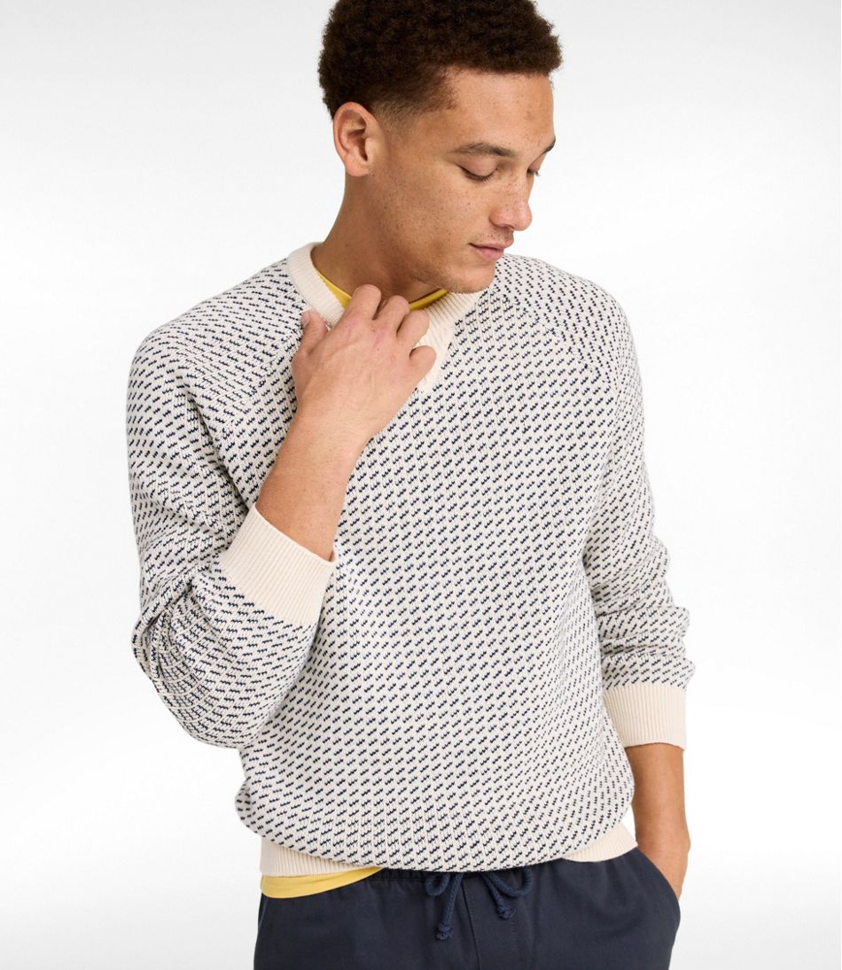 Men's Wicked Soft Cotton/Cashmere Sweater, Crewneck, Pattern | L.L.Bean sale