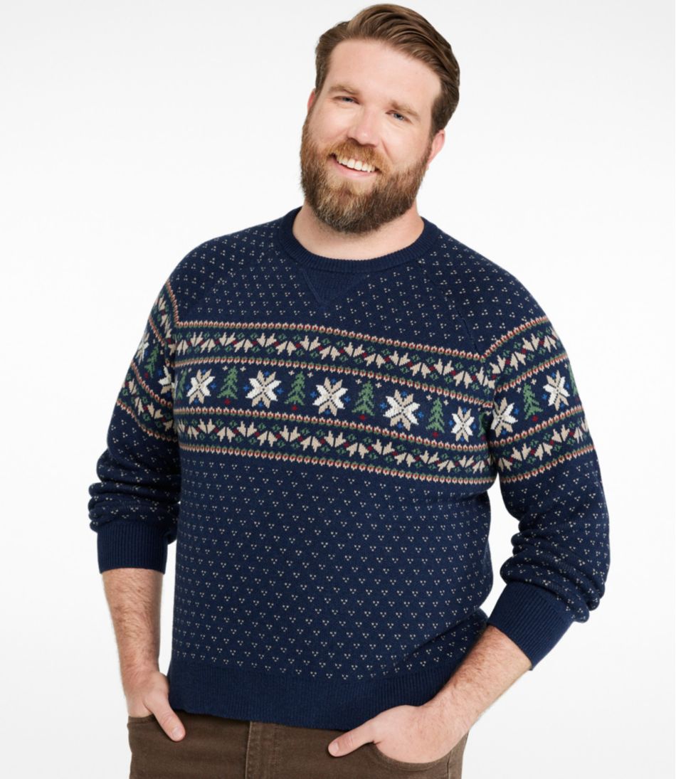Men's Wicked Soft Cotton/Cashmere Sweater, Crewneck, Pattern | L.L.Bean sale