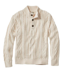 Men's Bean's Heritage Soft Cotton Fisherman Sweater, Button-Mock | L.L.Bean discount
