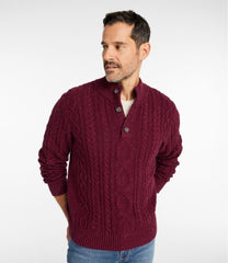 Men's Bean's Heritage Soft Cotton Fisherman Sweater, Button-Mock | L.L.Bean discount