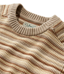 Men's Sunwashed Textured Cotton Sweater, Crewneck, Stripe | L.L.Bean on sale